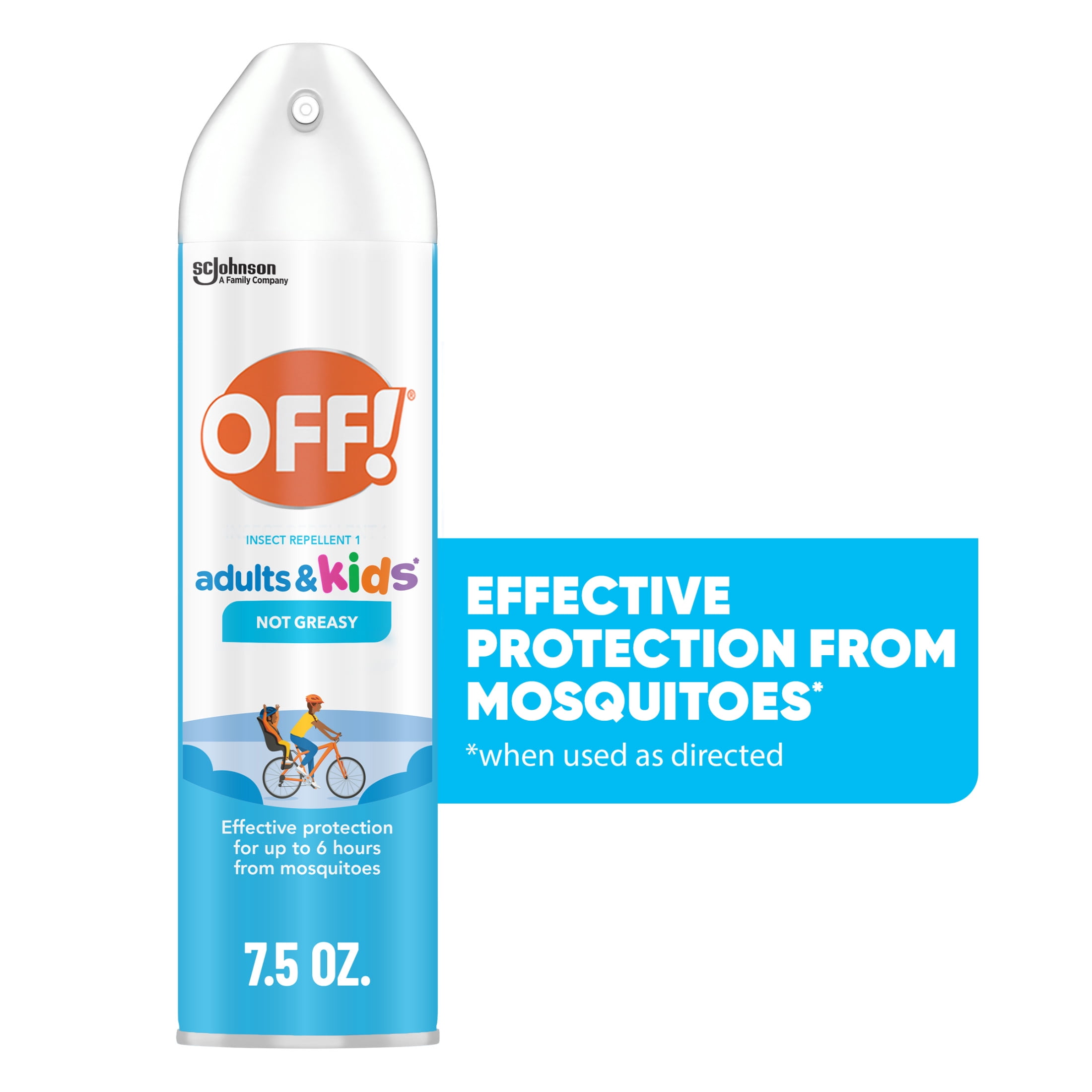 OFF! Inse Count Repellent Aerosol for Adults & Kids, Fragrance-Free Bug Spray for Everyday Prote Countion from Mosquitoes, 7.5 oz