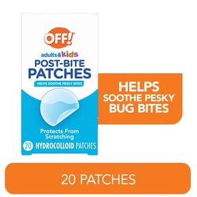 OFF! Post-Bug Bite Patches for Adults & Kids, Camping Essentials, Hydrocolloid Soothing Patches, Latex -Free, 20 Count