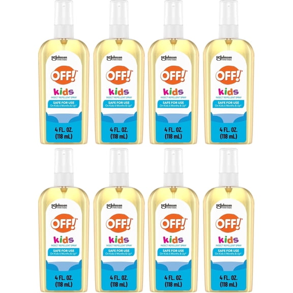 OFF! Kids Mosquito Spray, 100% Plant Based Oils, Non-Greasy Childrens Bug Repellent, 4 oz 8 Pack