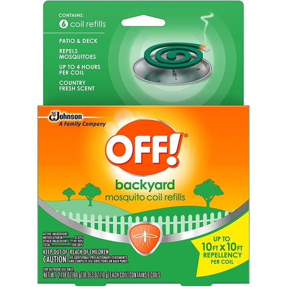 OFF! Mosquito Coil Bug Repellent Refill - Insect Repellent Coil - 6 Ct, Pack of 10 — Residential Use, Standard Application