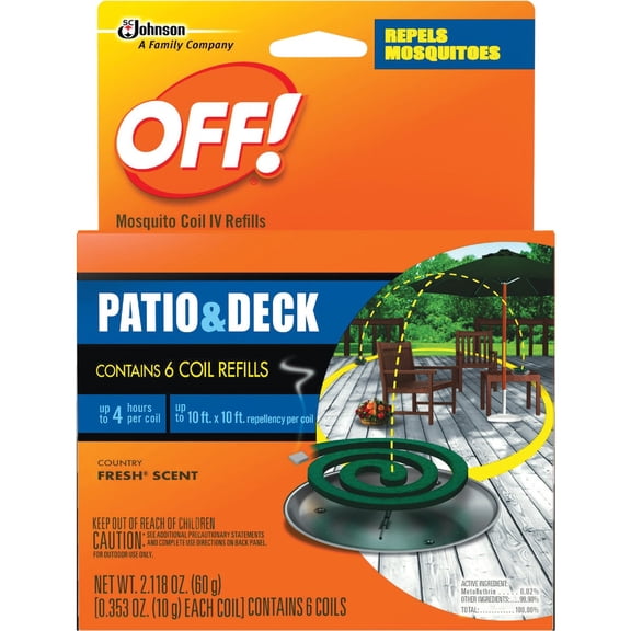 OFF! Mosquito Coil Bug Repellent Refill - Outdoor Use - 6 Count, Pack of 2