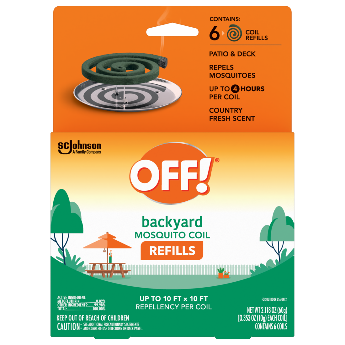 OFF! Mosquito Repellent Coil Refills, 6 ct