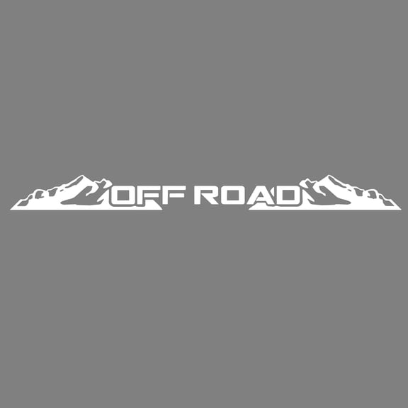 OFF ROAD Mountain Pattern Decal Stickers, 4x4 Decals for Trucks, Car Side Body Graphics, Waterproof Vinyl Styling Stickers (White, 2 Pieces)