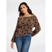 Sofia by Sofia Vergara Women's and Women's Plus Size Off Shoulder Sweater, Mid Weight, Size XS-4X