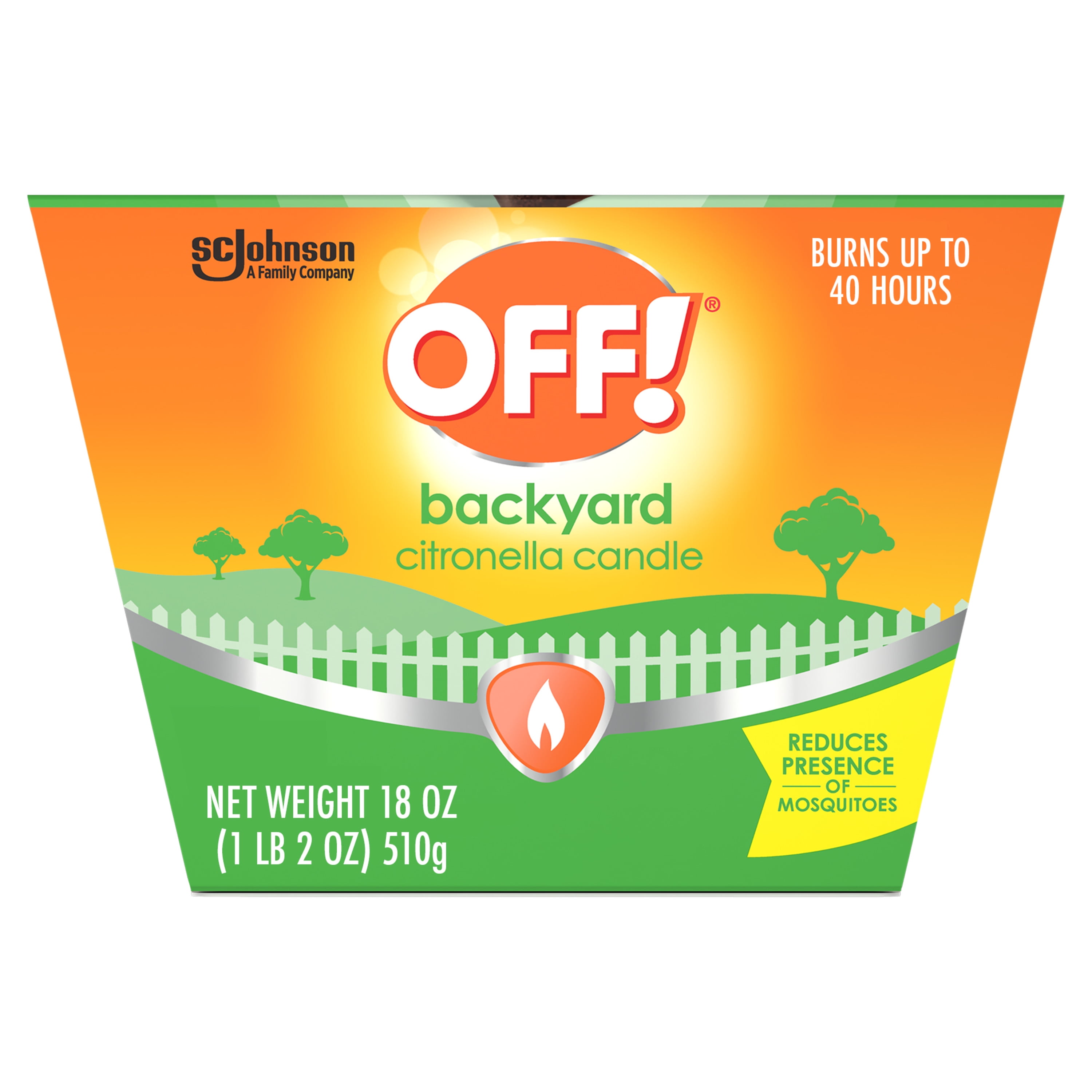 OFF! Scented Citronella Candle, 18 oz, 1 Count, Backyard Outdoor Candle, Burn Time up to 40 Hours, Provides Ambiance and a Gentle Glow for Outdoor Occasions
