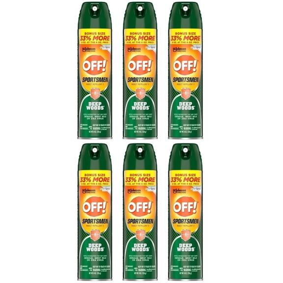 OFF Sportsmen Deep Woods Dry Insect Repellent Mosquito Bug Deet Spray 4 oz- 6 Pk