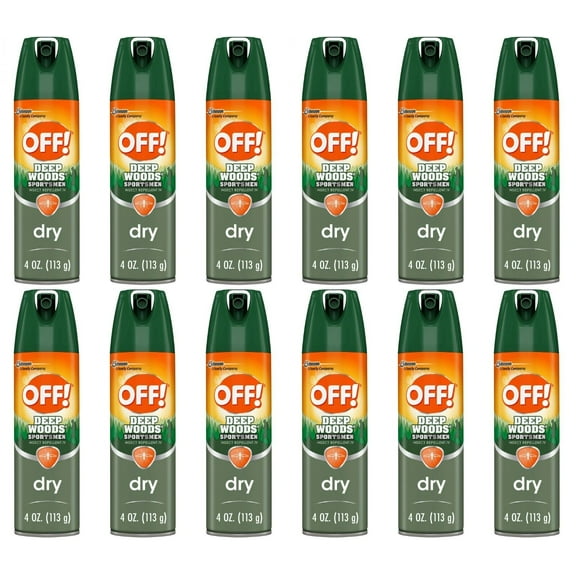 OFF Sportsmen Deep Woods Dry Insect Repellent Mosquito Bug Deet Spray 4 oz- 6 Pk