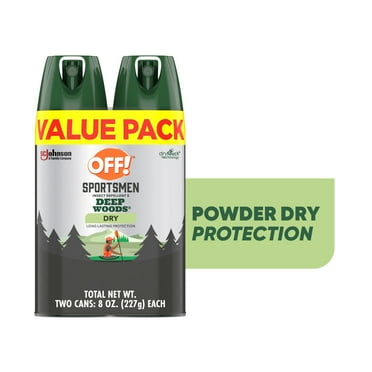 OFF! Sportsmen Deep Woods Dry Insect Repellent V, DEET Mosquito Bug Spray, 4 oz, 2 ct