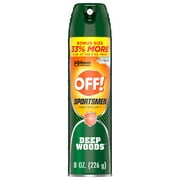 OFF! Sportsmen Deep Woods Insect Repellent 3, Sweat Resistant Mosquito & Bug Spray, 8 oz