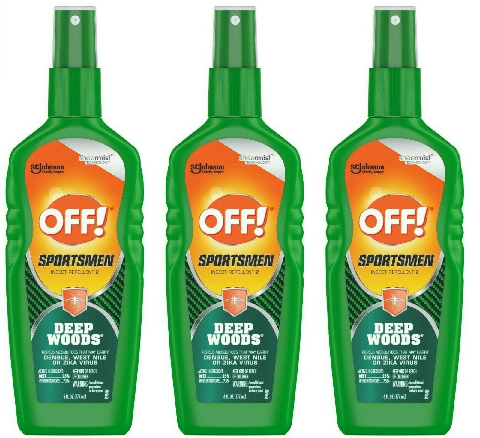 OFF! Sportsmen Deep Woods Insect Repellent, 6oz, 3 Count - Walmart.com