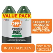 OFF! Sportsmen Insect Repellent 3 Deep Woods, Bug Spray, Mosquito Repellent Spray, 8 oz, 2 Ct