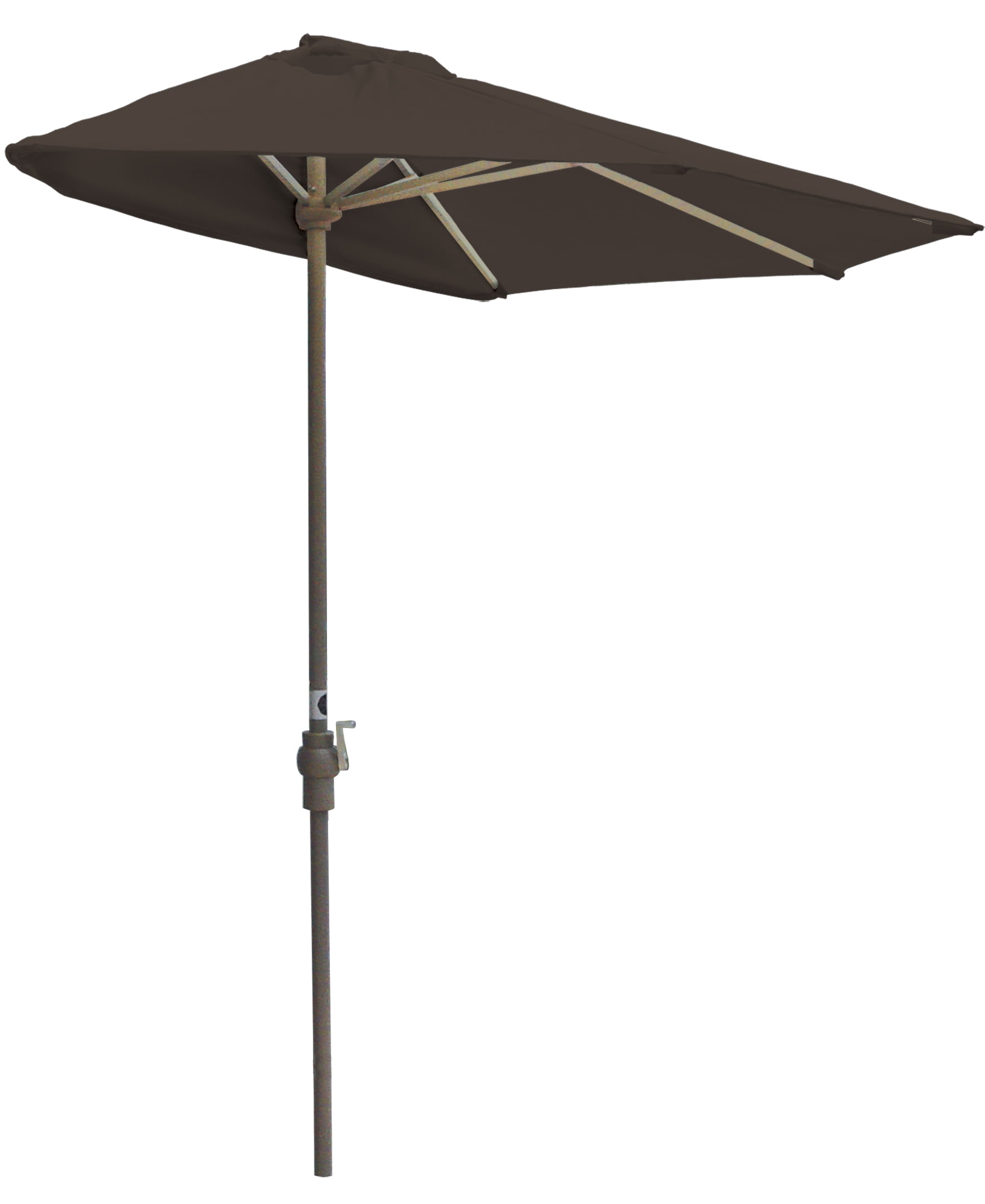 Blue Star Group Off-The-Wall Brella Sunbrella Half Umbrella, 9'-Width, Chocolate Canopy