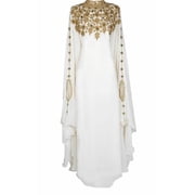 OFF WHITE EMBROIDERED GEORGETTE ISLAMIC-KAFTANS