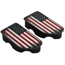 OFFCURVE 1 Pair Bed Rail Stake Pocket Covers for Chevy Silverado 1500/2500HD/3500HD GMC Sierra 1500 Truck Stake Hole Caps Plugs Accessories, Flag