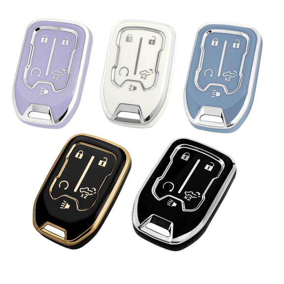 OFFCURVE 5-Piece Key Fob Case for Chevy, GMC Vehicles, Purple, Easy-To-Press Buttons