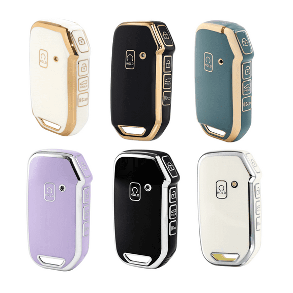 OFFCURVE 6-Piece Black,White,Blue,Purple Key Fob Cover for Kia Vehicles