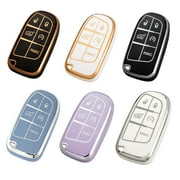 OFFCURVE 6pcs Key Fob Cover for Dodge Jeep, Car Key Cover Case for Dodge Charger Challenger Dart Journey Durango Grand Caravan RAM Chrysler 200 300 Smart Key Car Accessories Holder Protector,Family