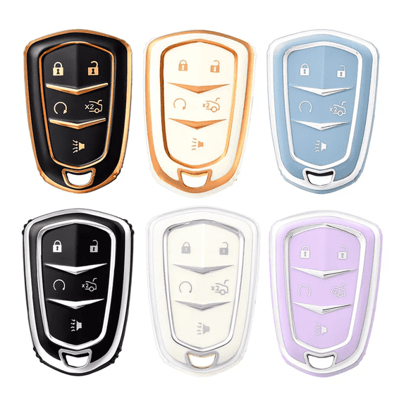 OFFCURVE 6pcs Remote Key Fob Cover Shell Case For Cadillac SRX ATS CTS XTS XT4 XTS