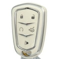 thumbnail image 1 of OFFCURVE for Cadillac Key Fob Cover, Key Fob Case Shell for 2015-2019 Cadillac Escalade CTS XTS ATS STS XT4 XT5 CT6 SRX Premium Soft TPU Smart Key Holder Car Accessories, White sliver(1pc), 1 of 7