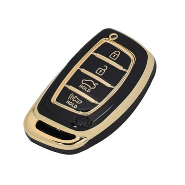 OFFCURVE Car Key Fob Cover for Hyundai, Special TPU Key Fob Case Holder for Hyundai Elantra Tucson Sonata Elantra GT Ioniq 4 Buttons Smart Key Protector, Black
