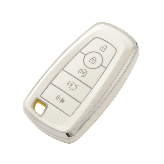 OFFCURVE Ford Remote Key Cover, Premium TPU Key Box Full Protector Compatible with Ford Fusion Explorer Escape F150 F250 F350 F450 F550 Expedition 5 Button Smart Key,White Sliver(1PC)
