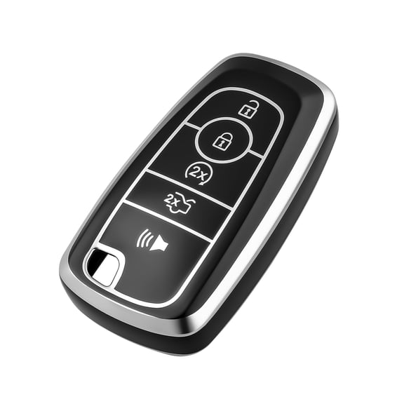 OFFCURVE Ford Remote Key Cover, Premium TPU Key Box Full Protector Compatible with Ford Fusion Explorer Escape F150 F250 F350 F450 F550 Expedition 5 Button Smart Key, Black Sliver(1PC)