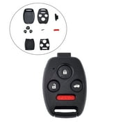 OFFCURVE CUTTING NOT REQUIRED - Key Fob Keyless Entry Remote Shell Case & Pad fits Honda 2003-2012 Accord / 2006-2013 Civic EX / 2009-2015 Pilot /2005-2006 CR-V