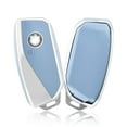 thumbnail image 1 of OFFCURVE Golden-Edge 4 Button Smart Key Fob Cover for BMW I7 M Sport 2023 X7 X1 IX M5 7 Series 735Li 740 Keyless Full Coverd Key Case ,Blue Sliver, 1 of 6