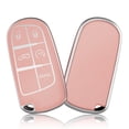 thumbnail image 1 of OFFCURVE for Jeep Dodge Key Fob Cover, Soft TPU Protection Key Cover Case Compatible with Jeep Grand Cherokee Renegade Chrysler 200 300 Dodge Journey Fiat Durango Challenger,Star Pink, 1 of 6