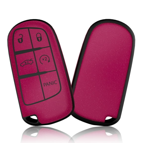 OFFCURVE for Jeep Dodge Key Fob Cover, Soft TPU Protection Key Cover Case Compatible with Jeep Grand Cherokee Renegade Chrysler 200 300 Dodge Journey Fiat Durango Challenger ,Star Red