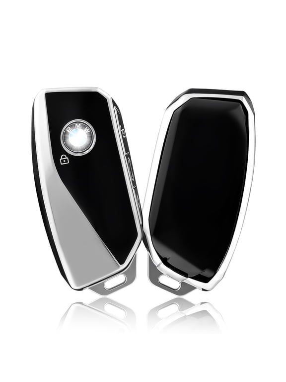 Key Fob Cover for BMW, Special Car Key Case Compatible with BMW I7 M Sport 2023 X7 i7 xi X1 IX M5 7 Series 735Li 740 4-Button Smart Key Fob Holder Protector Car Accessories, Black