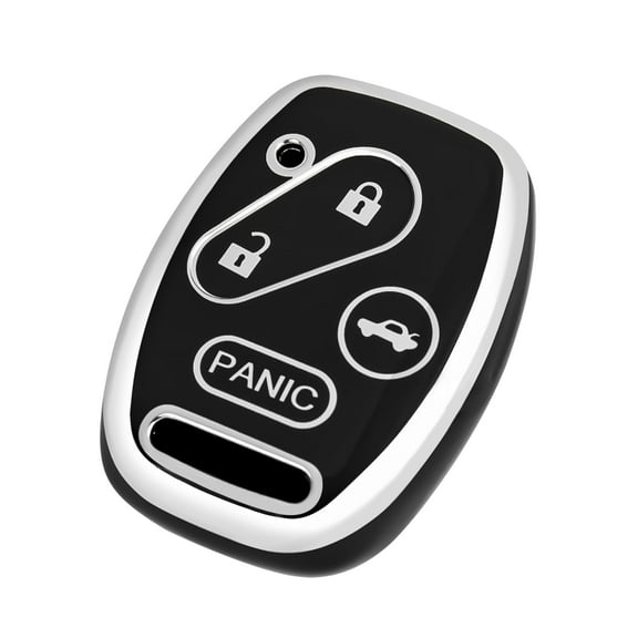 OFFCURVE Key Fob Cover Case for Honda Accord Crosstour CR-V Civic Element Pilot K,Black Sliver