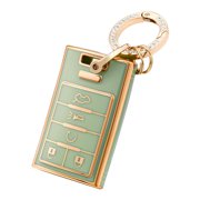 OFFCURVE Key Fob Cover with Keychain for Cadillac, TPU Car Key Case Protector for Cadillac SRX ATS ELR XTS 2010 2011 2012 2013 2014 2015 Keyless Entry Remote Control Start Car Key Accessories, Green