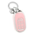 thumbnail image 1 of OFFCURVE Key Fob Cover with Keychain for Honda, Car Key Case Compatible with 2022 2023 Honda Civic Accord HR-V CR-V Pilot Sport SI EX EX-L Touring 5 Buttons Smart Key Protector Car Accessories, Pink, 1 of 6