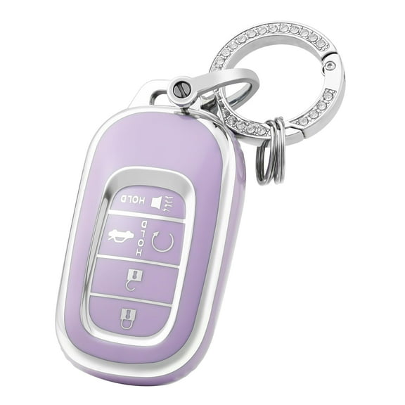 OFFCURVE Key Fob Cover with Keychain for Honda, Car Key Case Compatible with 2022 2023 Honda Civic Accord HR-V CR-V Pilot Sport SI EX EX-L Touring 5 Buttons Smart Key Protector Car Accessories