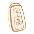 thumbnail image 1 of OFFCURVE Key Fob Cover for 2018-2022 Toyota RAV4 Camry Corolla Avalon C-HR Prius GT86,White Gold, 1 of 7