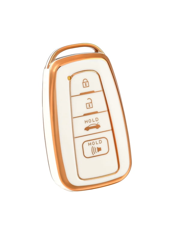 Key Fob Cover for 2018-2022 Toyota RAV4 Camry Corolla Avalon C-HR Prius GT86,White Gold