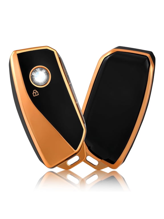 Key Fob Cover for BMW I7 M Sport 2023 X7 i7 xi X1 IX M5 7 Series 735Li 745,Black Gold