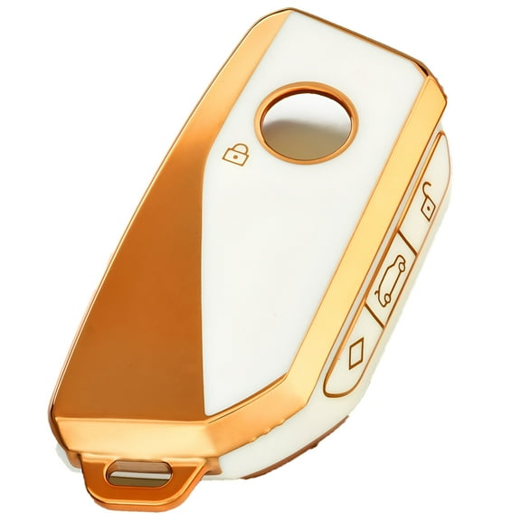 OFFCURVE Key Fob Cover for BMW Smart Key Fob 2023 2022, White Gold
