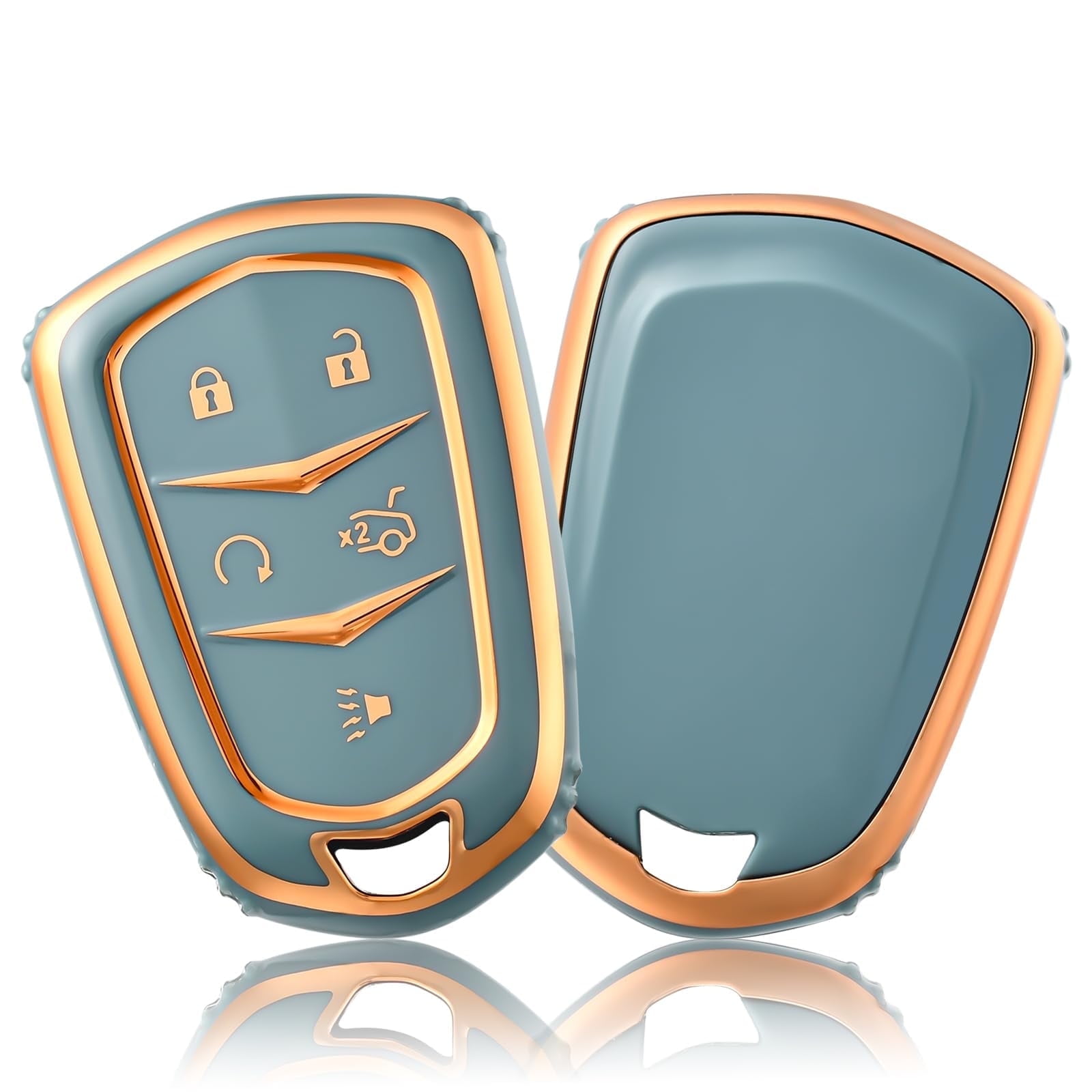 OFFCURVE Key Fob Cover for Cadillac SRX CTS CT6 XTS XT5 XT6 XT4 ATS Accessories TPU 5 Button Keys Case Shell Protecor Glitter Car Girly Women Blue Gold 1pc Walmart