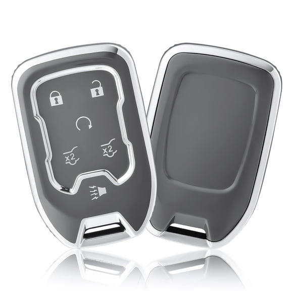 OFFCURVE Key Fob Cover for GMC Yukon/Yukon XL Terrain Acadia Sierra Key Protector, Grey Sliver(1PC)
