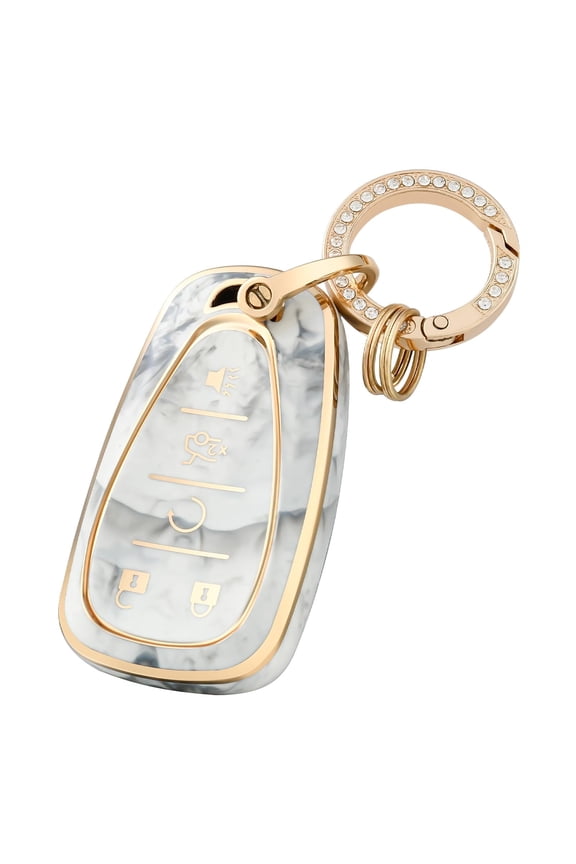 Key Fob Cover with key ring,Key Fob Case for Chevrolet Smart Key,Grey Gold