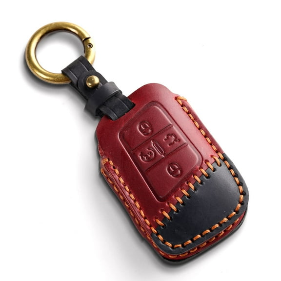 OFFCURVE Leather Car Key Cover with Gift Box, 3/4 Buttons Key Fob Protector