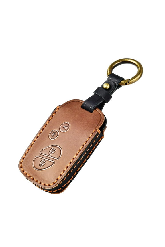 Leather Key Cover Fits for Lexus Car Key Fob Cover Case Compatible with Lexus ES350 GS300 GS430 GS450h GS460 is F IS250 IS350 LS460 LX570 RX350 Smart Key Holder Car Accessories, Brown