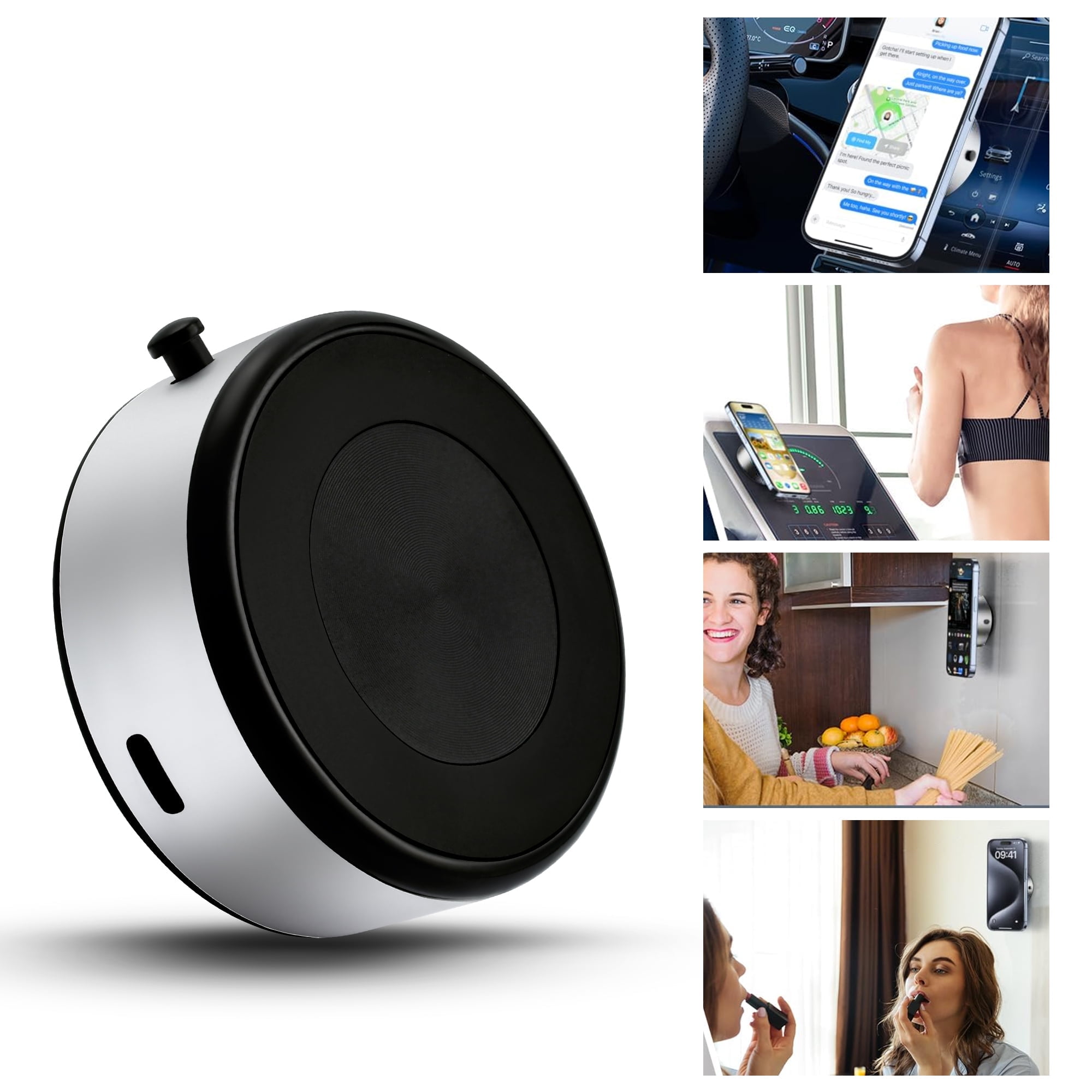 OFFCURVE Phone Holder for Car Magnetic , Vacuum Angles Adjustable Car Cell Phone Mount for Smooth Car Screens, Mirrors, Walls, Dashboards,Black