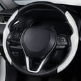 thumbnail image 1 of OFFCURVE Steering Cover Car Carbon Fiber Leather Steering Wheel Grip Cover(White), 1 of 11
