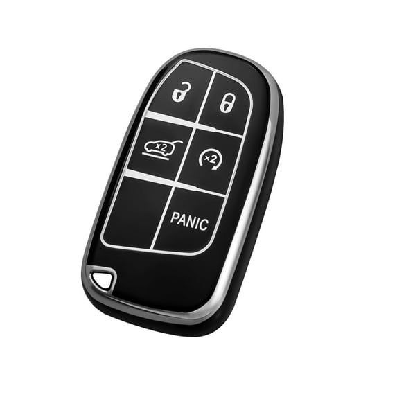 OFFCURVE Wristlet Key Fob Cover, Anti-Fingerprint Special TPU Key Case, Compatible With Dodge, Jeep, Chrysler