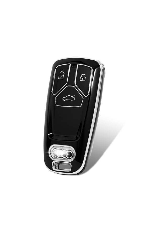 for Audi Key Fob Cover Keyless Remote Smart Key Fob Shell with Keychain Fit for Audi A4 Q7 Q5 TT A3 A6 SQ5 R8 S5 Smart Key (Black),1pc