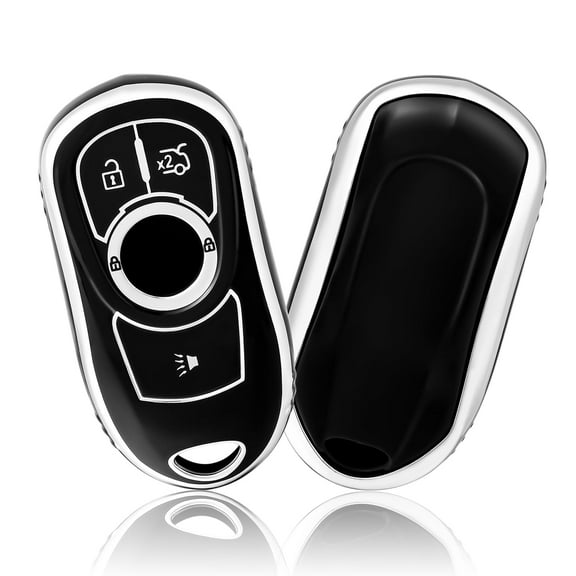 OFFCURVE for Chevy Buick Key Fob Cover, TPU Key Fob Case Cover for Buick Enclave Lacrosse Verano Encore Regal Envision Cascada GL8,white