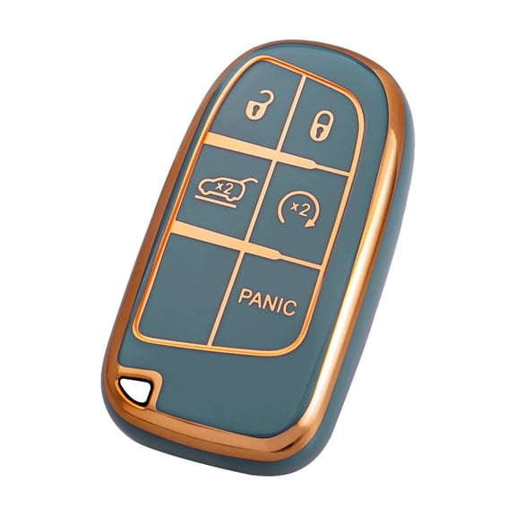 OFFCURVE for Jeep Key Fob Cover, Soft Full Protection Key Case Shell Compatible with Jeep Smart Key 3 4 5 Buttons Protector (Blue)